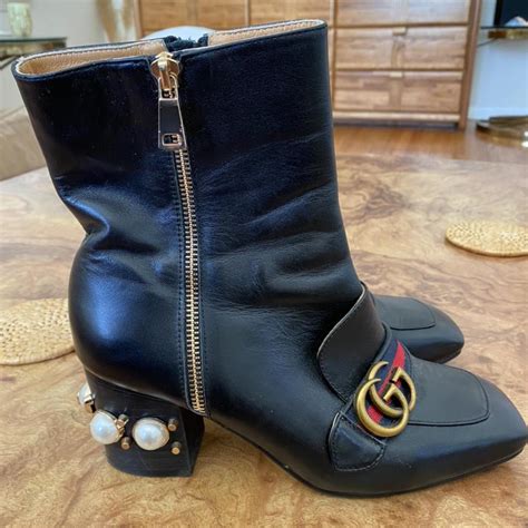 gucci velvet snow boot|gucci ankle boots with pearls.